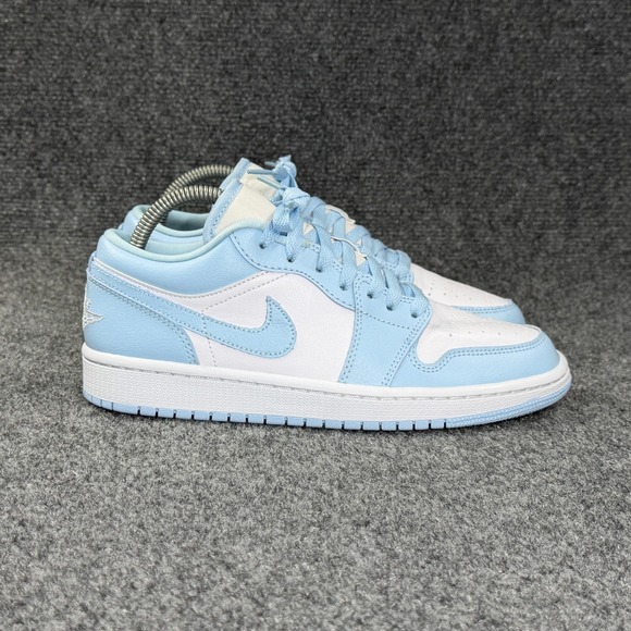 Jordan Shoes - Jordan 1 Low Shoes Women's 8 White Ice Blue Retro Athletic Basketball Sneakers